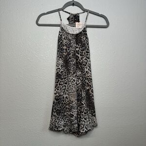 Victoria's Secret Animal Print Babydoll Leopard Lounge Top Small NEW $78